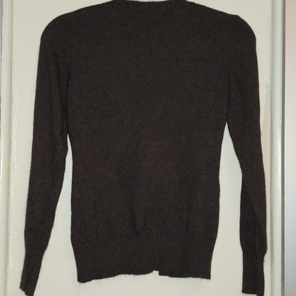 Brown cashmere blend cardigan - Picture 5 of 7